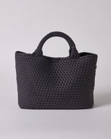  HANDWOVEN NEOPRENE MEDIUM TOTE BAG DARK GREY 