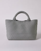  HANDWOVEN NEOPRENE MEDIUM TOTE BAG LIGHT GREY 