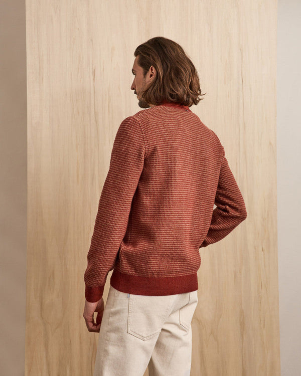 AULNAY KNITWEAR KNIT - BURGUNDY/BEIGE