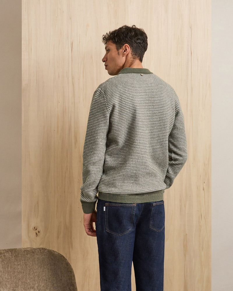 AULNAY KNITWEAR KNIT - DARK LICHEN/ECRU