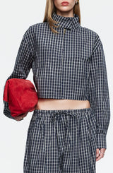 AURA JACKET - NAVY LEMON PLAID