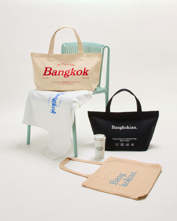 BANGKOKIAN CANVAS BAG - NO PLACE LIKE BKK - WHITE/RED