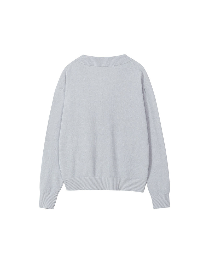 BASIC CARDIGAN_MELANGE GREY