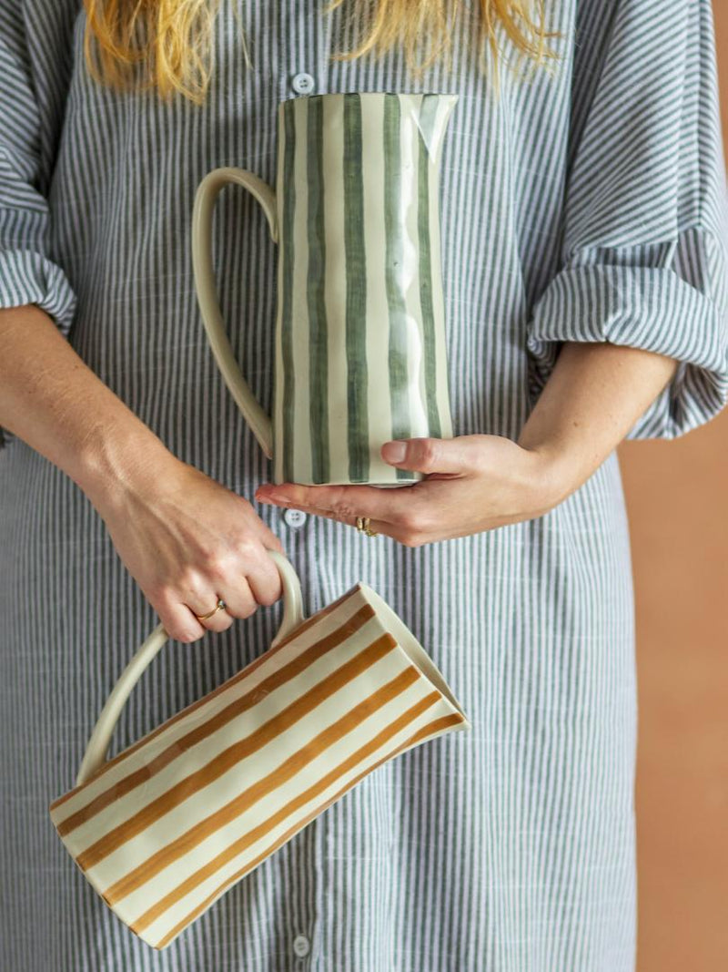 Begonia Jug Green Stoneware