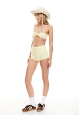 BLOOM BOOTY SHORT - LEMONTINI POLKA