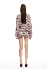 BLOOM LONG SLEEVE - CHOCOLATE BLUSH STRIPE