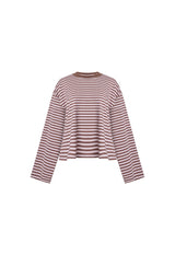 BLOOM LONG SLEEVE - CHOCOLATE BLUSH STRIPE