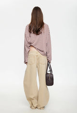 BLOOM LONG SLEEVE - CHOCOLATE BLUSH STRIPE