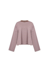 BLOOM LONG SLEEVE - CHOCOLATE BLUSH STRIPE