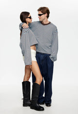 BLOOM LONG SLEEVE - CHOCOLATE SEA STRIPE