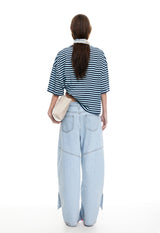 BLOOM SHORT SLEEVE - NAVY SEA STRIPE