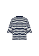 BLOOM SHORT SLEEVE - WHITE NAVY STRIPE