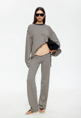 BLOOM TIE PANT - SLATE STRIPE