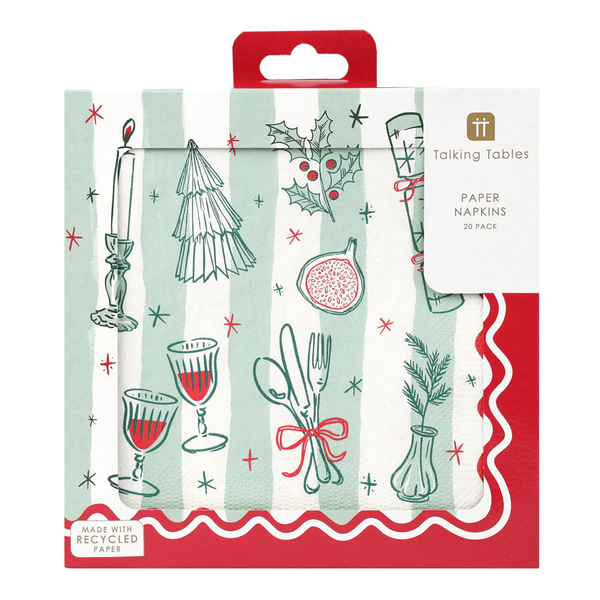 TALKING TABLES Christmas Icons Paper Napkins Pack