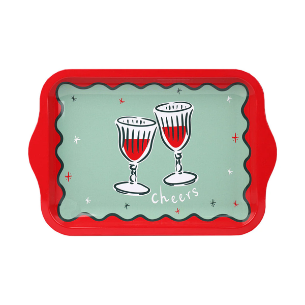TALKING TABLES Bon Noel Cheers Small Tin Tray 24cm