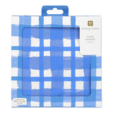 BON APPETIT 33CM NAPKIN CHECK BLUE 21PK RECYCLED