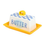 BON APPETIT SMALL BUTTER DISH BLUE