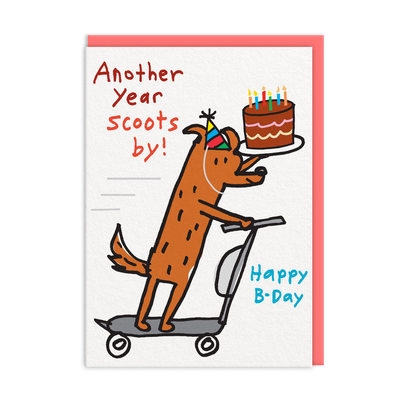 OOH DEER Another Year Scoots By Birthday Card