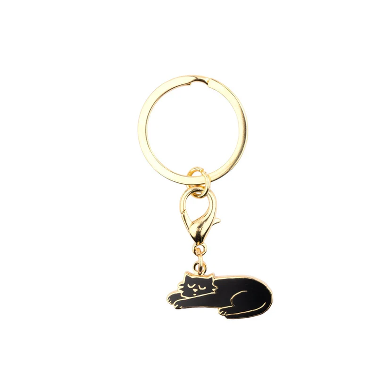 Black cat key ring