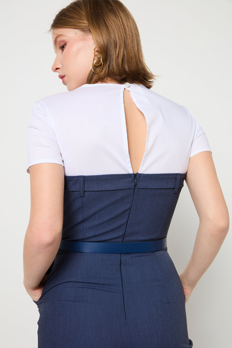Bleu entier Jump Suit (Y507HAA) - DENIM SCURO