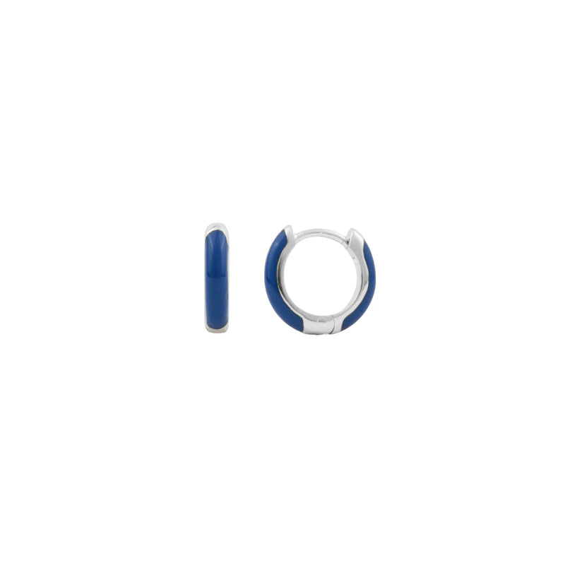 Bloom Silverplated Earring Dark Blue