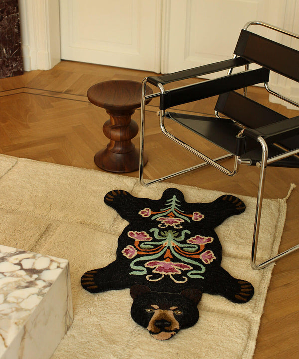 Blooming Black Bear Rug Small