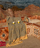 Blue Emma Single Throw in Tote bag