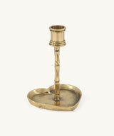 Bodhi Bamboo Heart Candle holder brass