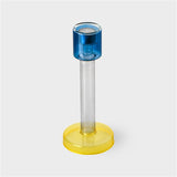 Bole candle holder L blue-yellow