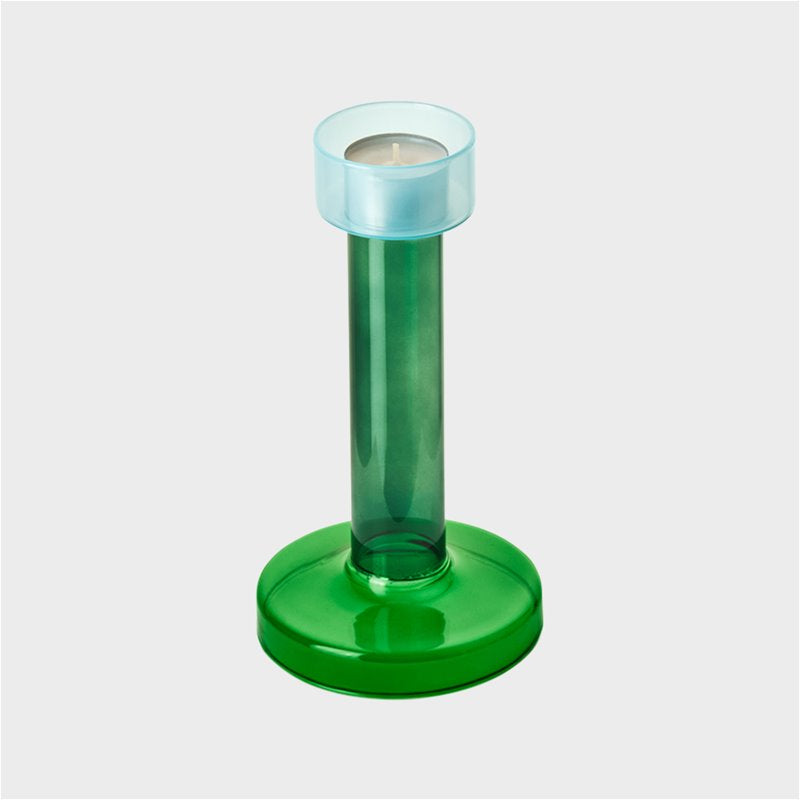 Bole candle holder M blue-green