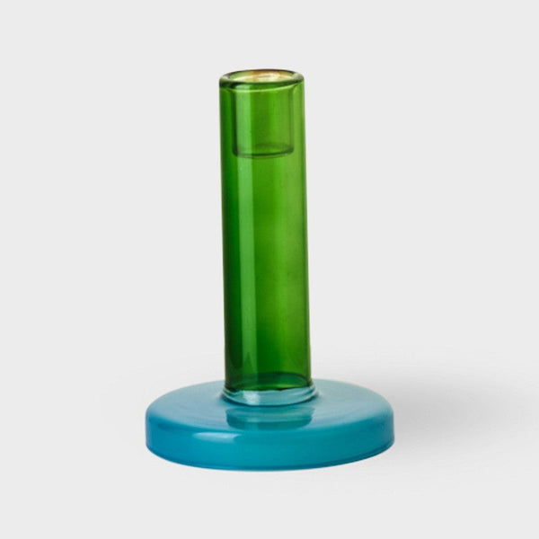 Bole candle holder S green-blue