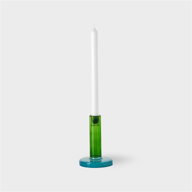 Bole candle holder S green-blue