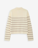 Buttoned shirt-collar cardigan ecru Maelys