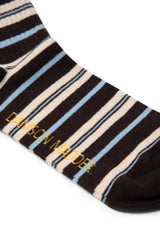 CALF LENGTH SOCKS - BROWN STRIPE