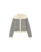 CARDIGAN RAYURES ECRU PAM