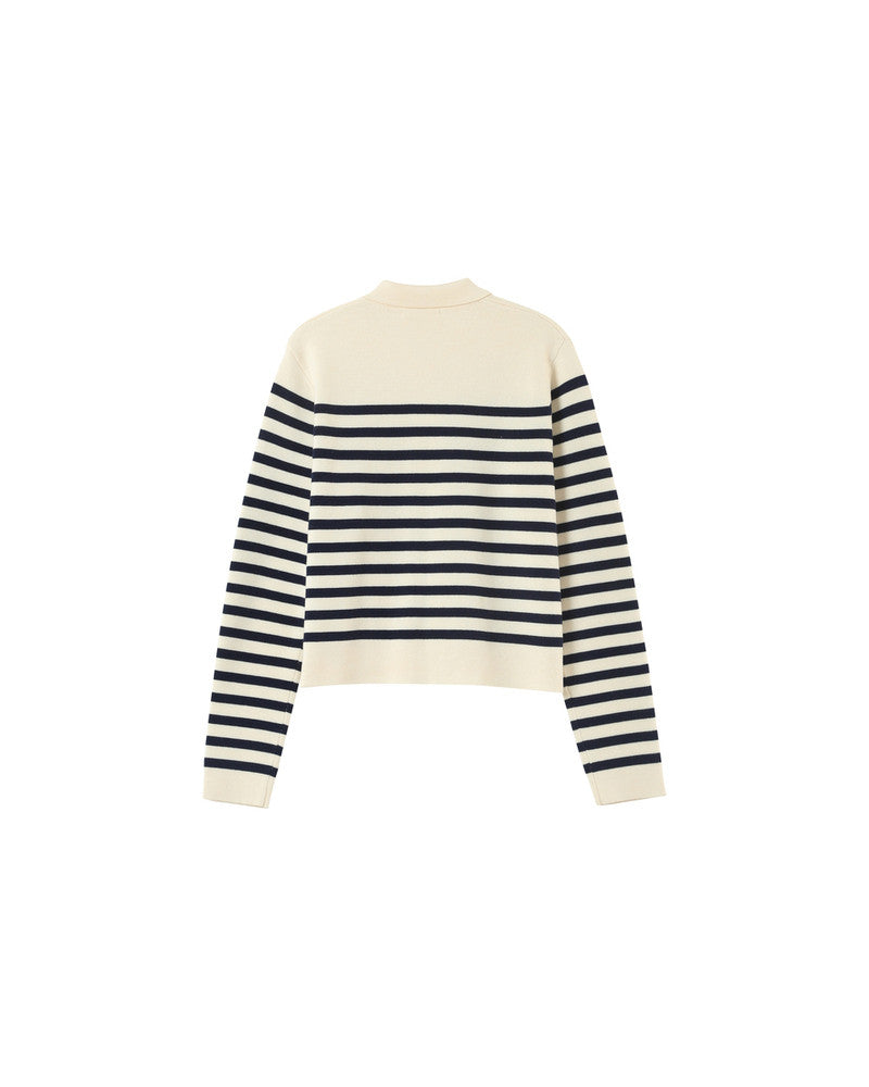CARDIGAN RAYURES ECRU PAM