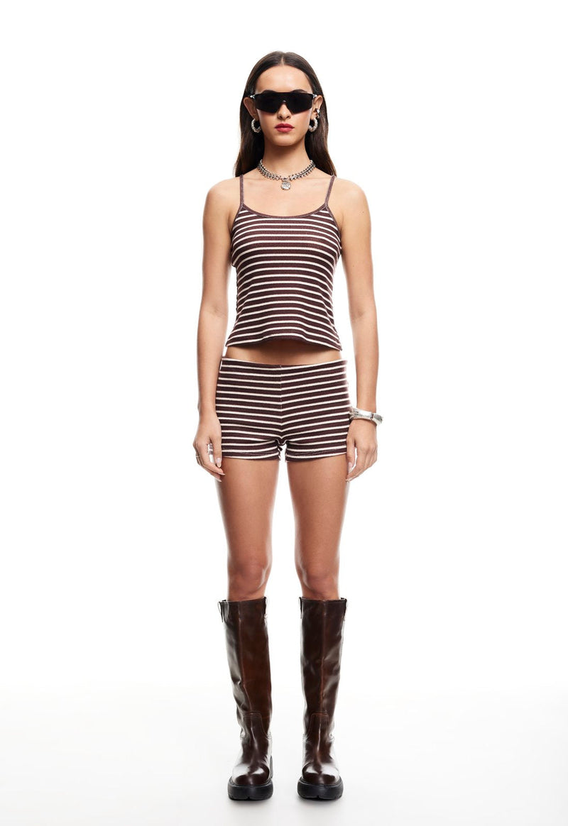 CARRIE CAMI - WINE STRIPE
