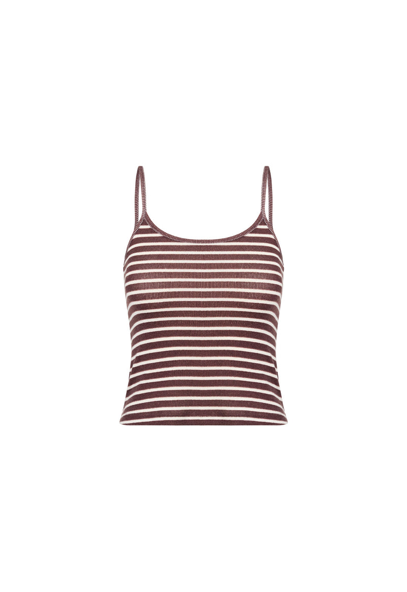 CARRIE CAMI - WINE STRIPE