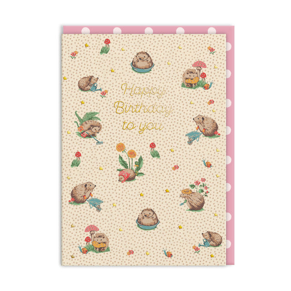 OOH DEER Cath Kidston Hedgehogs Happy Birthday Card