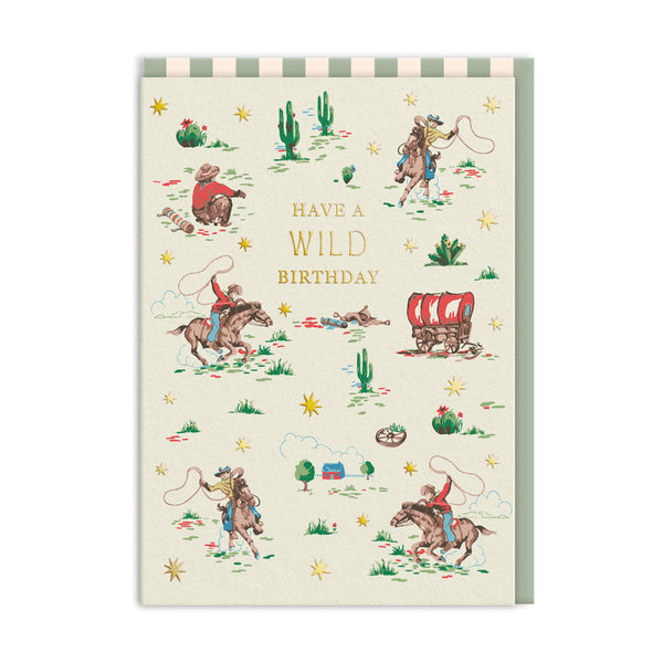 OOH DEER Cowboy Wild Birthday Card