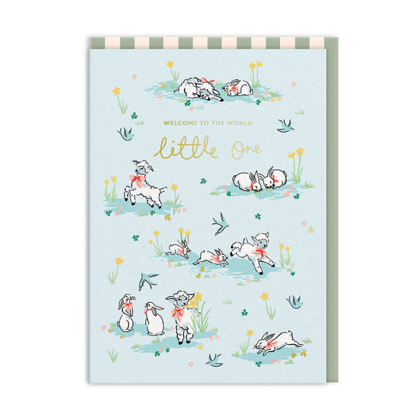 OOH DEER Cath Kidston Hello Little One Lambs Greeting Card