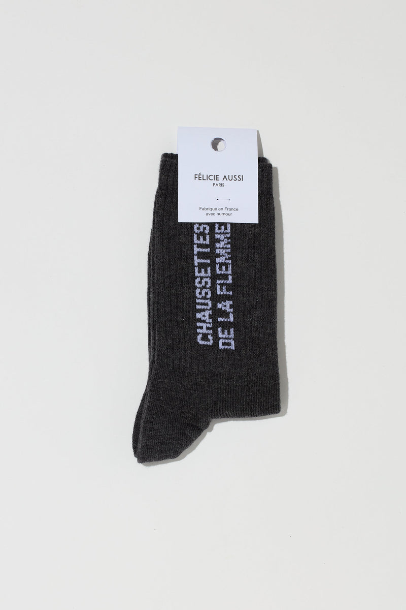 CHAUSSETTE DE LA FLEMME SOCKS - HEATHER GREY