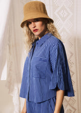 ANNA SHIRT SS - ELECTRIC BLUE