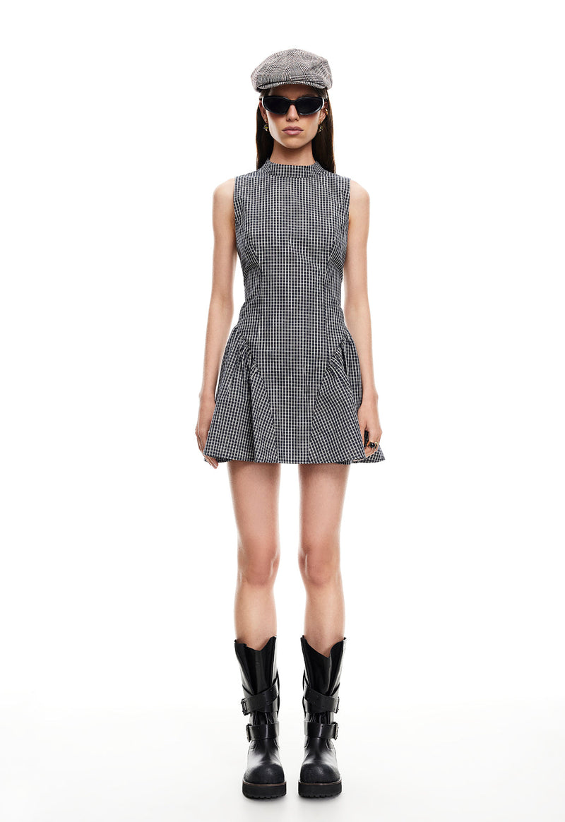 CHELSEA MINI DRESS - NOIR CHECK