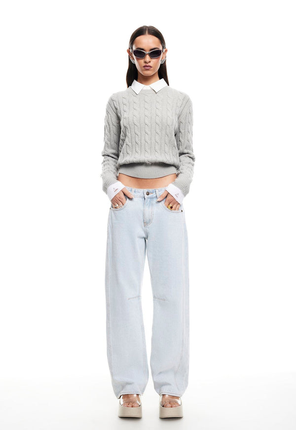 COASTAL CABLE KNIT - CLOUD