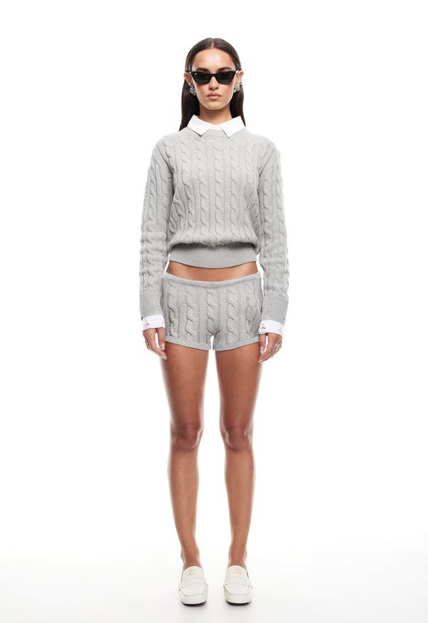 COASTAL CABLE KNIT - CLOUD