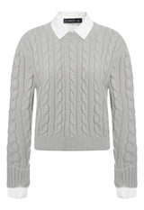COASTAL CABLE KNIT - CLOUD