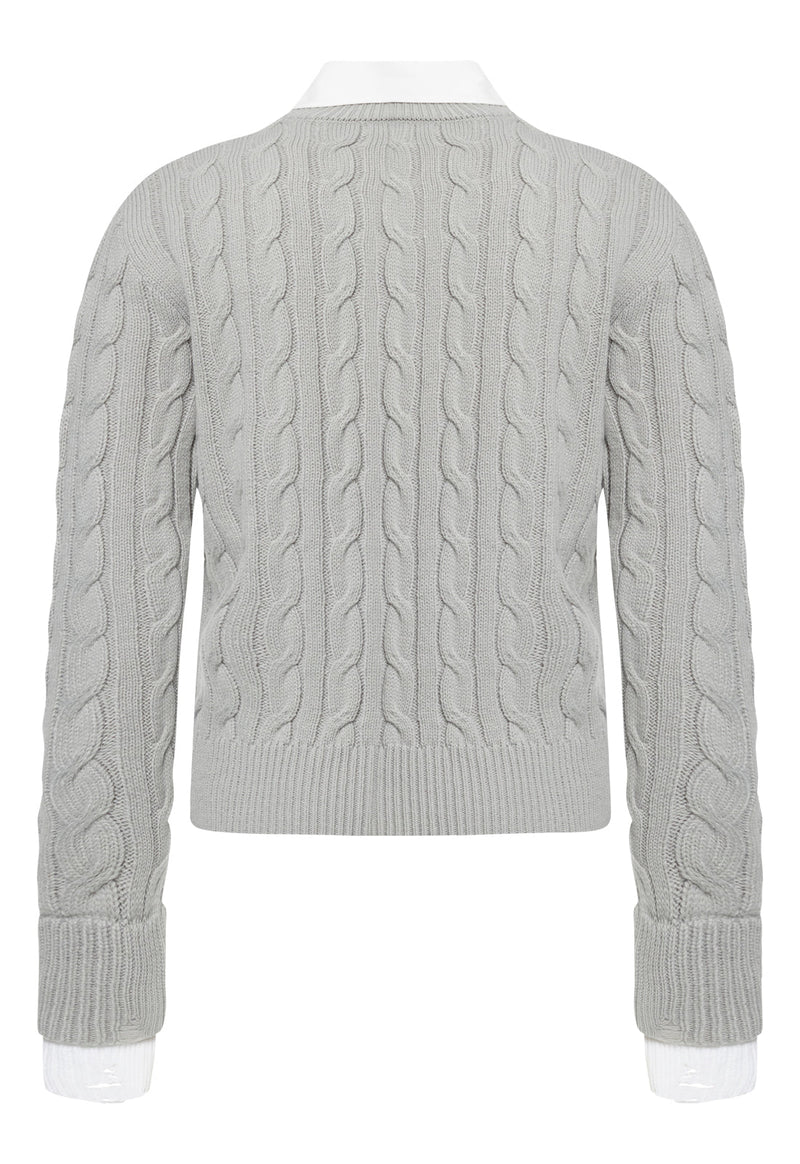 COASTAL CABLE KNIT - CLOUD