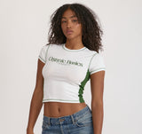 CORE ICON 90'S BABY TEE - WHITE/EVERGREEN
