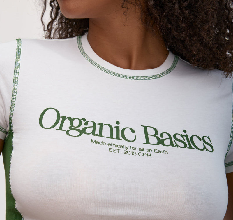 CORE ICON 90'S BABY TEE - WHITE/EVERGREEN